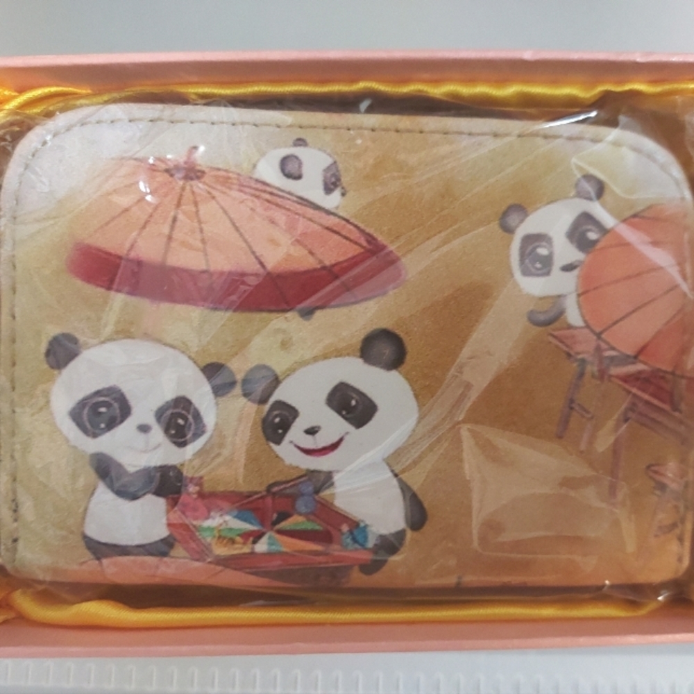Panda Zipper Card Case Holder, RFID Blocking